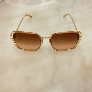 Dior Gold Frame Sunglasses with Brown Lenses
